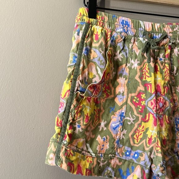 ⭐️ Host Pick ⭐️ Women's S Zara Aztec Printed Drawstring Shorts Linen Blend Funky - Picture 6 of 8